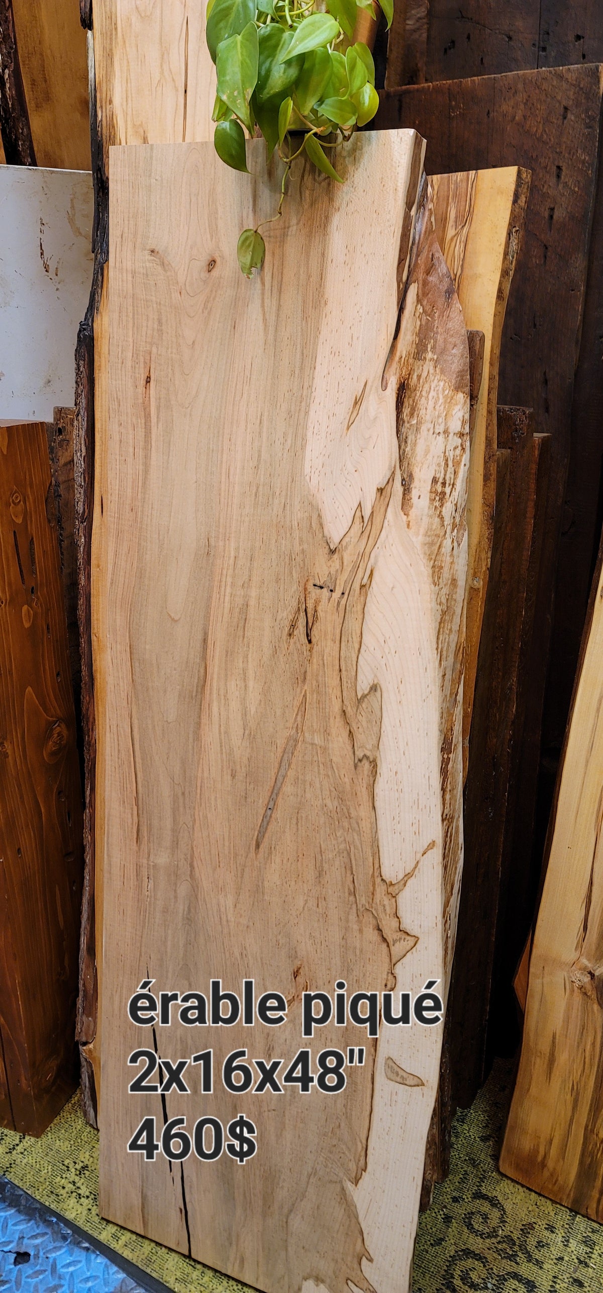 Magnifique planche en érable local – meublesartisanaux